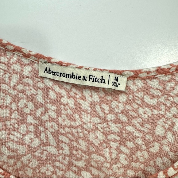 Abercrombie & Fitch Dress Ditsy Pink Leopard Mini Y2K 90s Summer Casual Sz M - Picture 8 of 13
